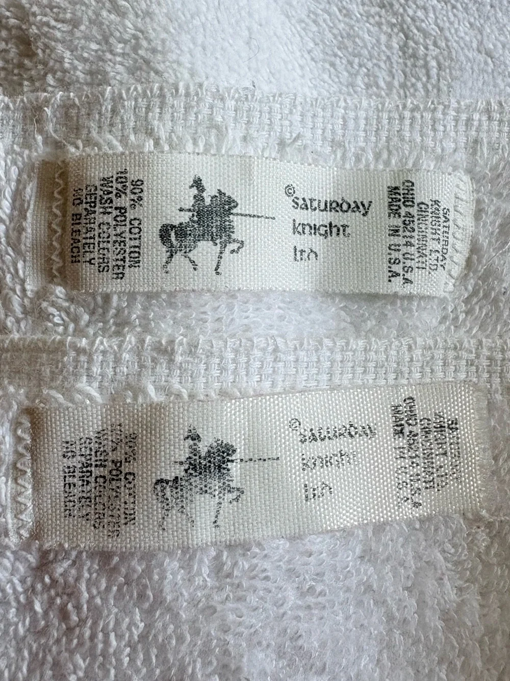 Vintage White with blue and pink Bow trim Bedding Towel Set of 2- Made in USA
